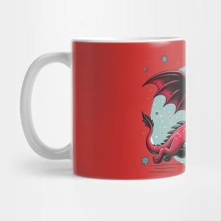 Flying Dragon in a Santa Hat Mug